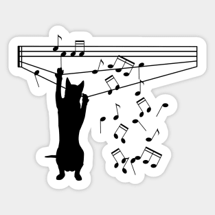 cat lover musical  note gifts Sticker